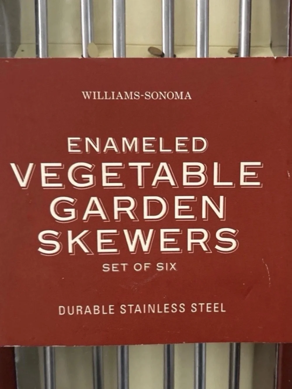 Vintage Williams Sonoma Enameled Vegetable Garden Skewers - Assorted Colors